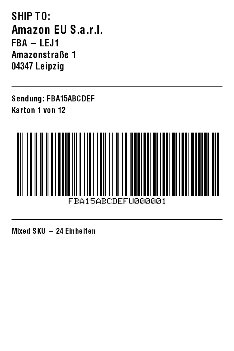 ZPL-Vorschau: Amazon-FBA-Labels: FNSKU-, Karton- und Palettenlabel erklärt