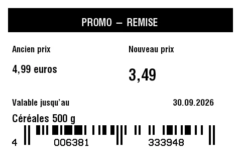 Aperçu de Étiquette promotion / prix spécial