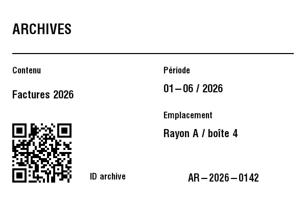 Aperçu de Étiquette de boîte d'archives