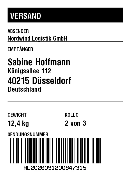 Vorschau von Basis-Versandetikett