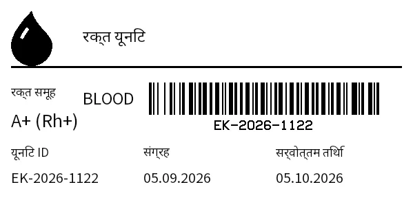 पूर्वावलोकन: रक्त यूनिट लेबल