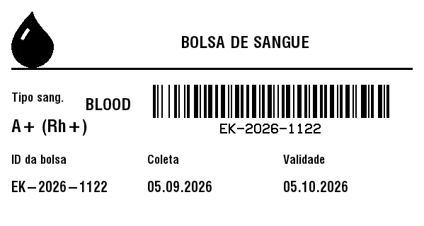 Prévia de Etiqueta de bolsa de sangue