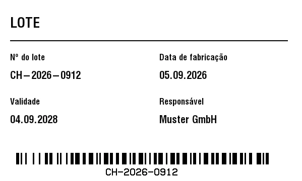Prévia de Etiqueta de lote