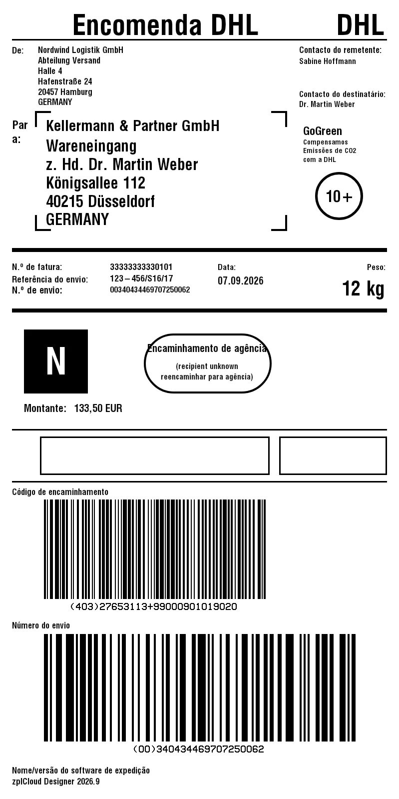 Prévia de Pacote DHL