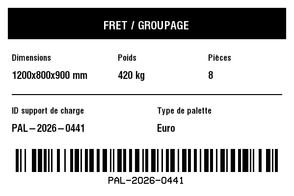Aperçu de Étiquette de fret / dimensions