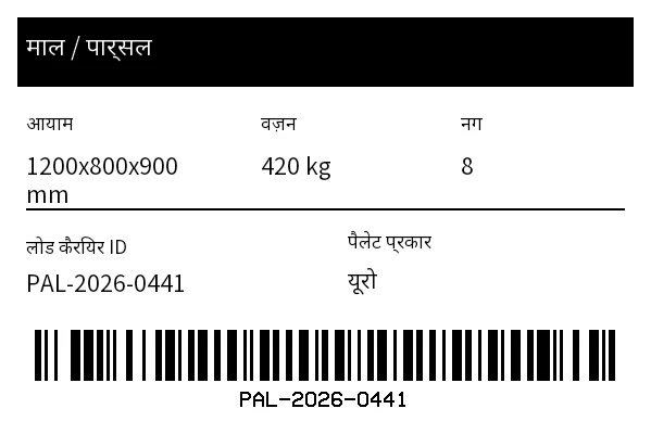 पूर्वावलोकन: माल/आयाम लेबल