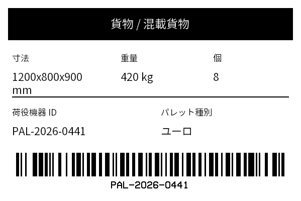プレビュー: 貨物・寸法ラベル