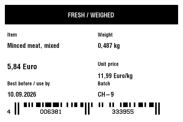 Preview of Freshness / Weight Label