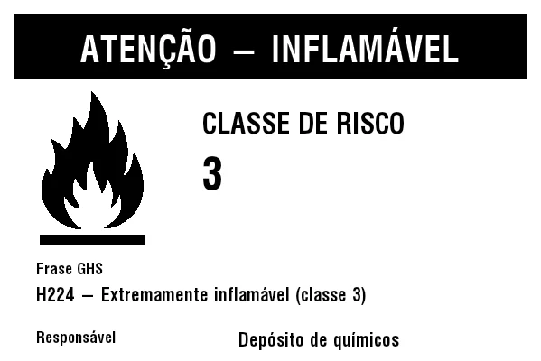 Prévia de Etiqueta de inflamabilidade para produtos perigosos