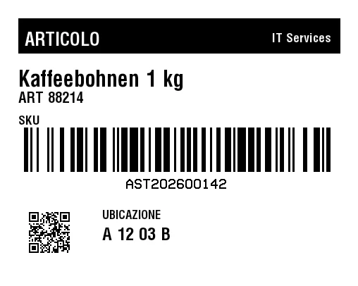 Anteprima di Etichetta codice a barre generica