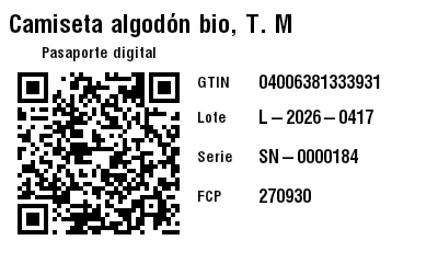 Vista previa de Código QR GS1 con pasaporte digital de producto (DPP)
