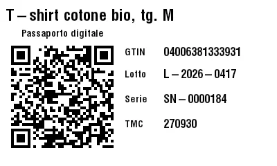 Anteprima di GS1 QR Code con passaporto digitale del prodotto (DPP)