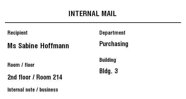 Preview of Internal Mail Label (Interoffice Mail)