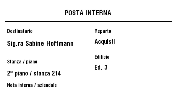 Anteprima di Etichetta posta interna