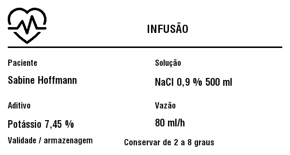 Prévia de Etiqueta de infusão (bolsa i.v.)