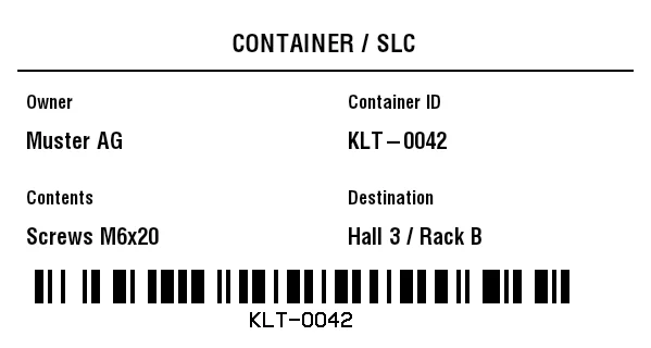 Preview of Small Load Carrier / Reusable Container Label