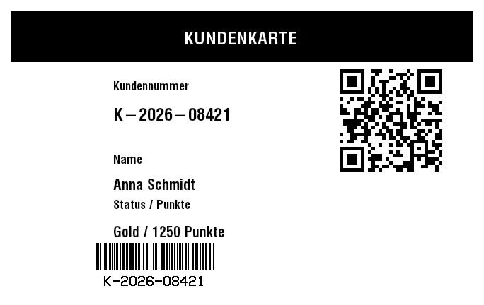 Vorschau von Kunden-/Treuekarte