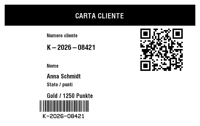 Anteprima di Carta cliente/fedeltà