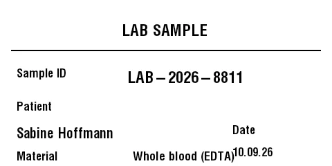Preview of Laboratory Sample Label