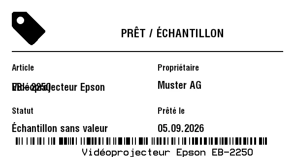 Aperçu de Étiquette prêt / échantillon