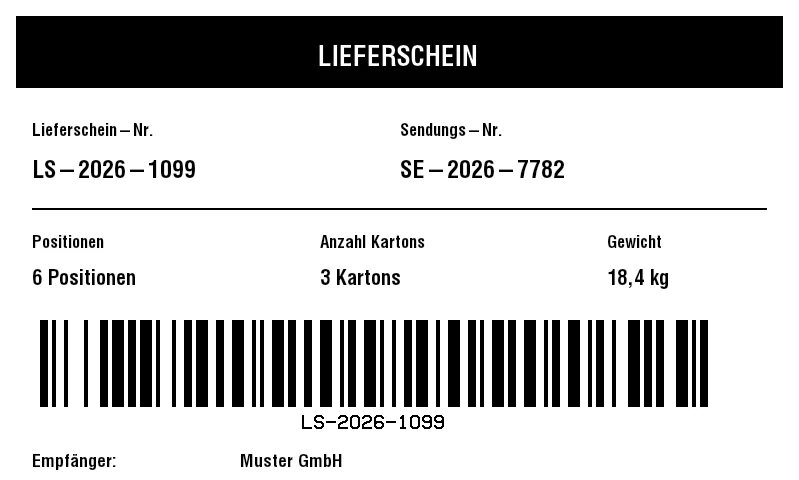 Vorschau von Lieferschein-Außenetikett (Packing Slip)