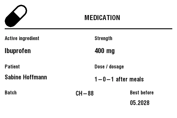 Preview of Medication / Pharmacy Label