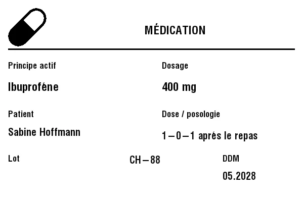 Aperçu de Étiquette de médication / pharmacie