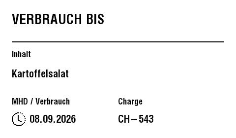 Vorschau von MHD-/Verbrauch-Küchenetikett