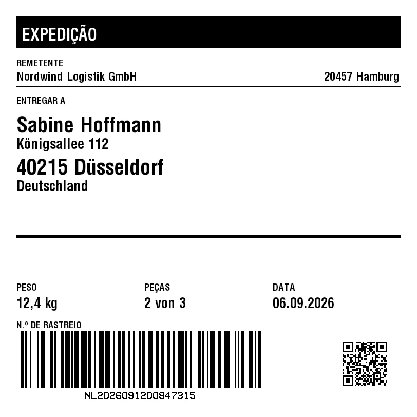 Prévia de Etiqueta de caixa