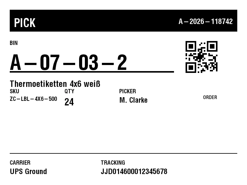 Preview of Pick label