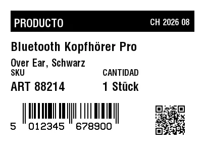 Vista previa de Etiqueta de producto