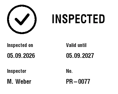 Preview of Inspection Sticker / Calibration