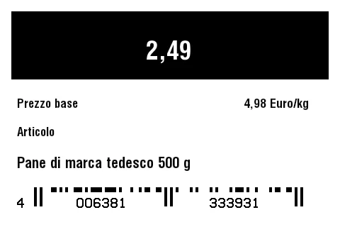 Anteprima di Etichetta prezzo da scaffale