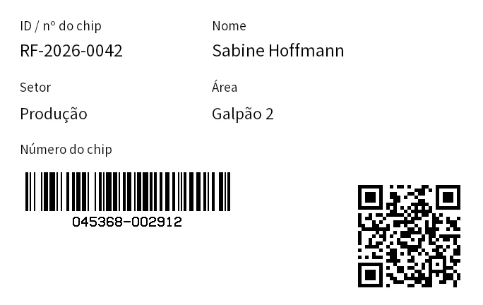Prévia de Cartão de identificação RFID