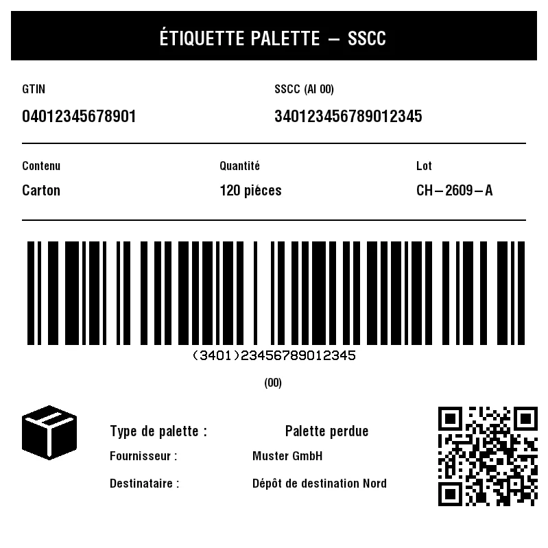 Aperçu de Étiquette palette SSCC (GS1-128)