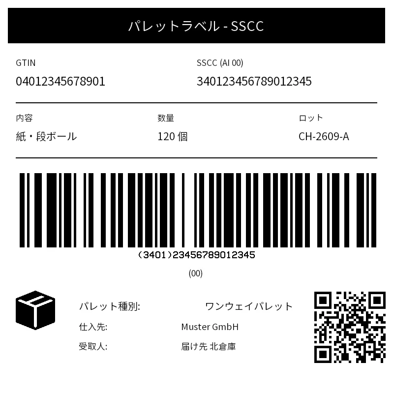 プレビュー: SSCC パレットラベル (GS1-128)