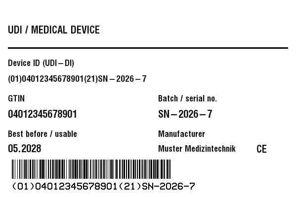 Preview of UDI / HIBC Device Label (Medical Device)