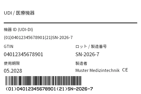 プレビュー: UDI・HIBC 機器ラベル (医療機器)