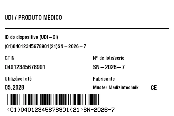 Prévia de Etiqueta UDI/HIBC (produto médico)