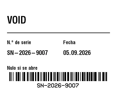 Vista previa de Etiqueta de seguridad VOID
