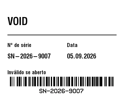 Prévia de Etiqueta de segurança VOID